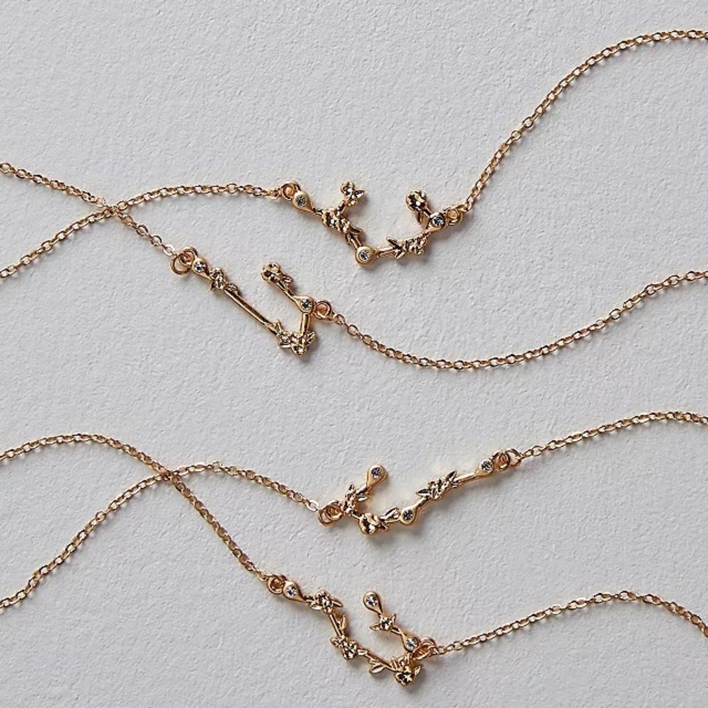 FREE PEOPLE Flower Zodiac Constellation Necklace (gold) - Picture 3 of 3